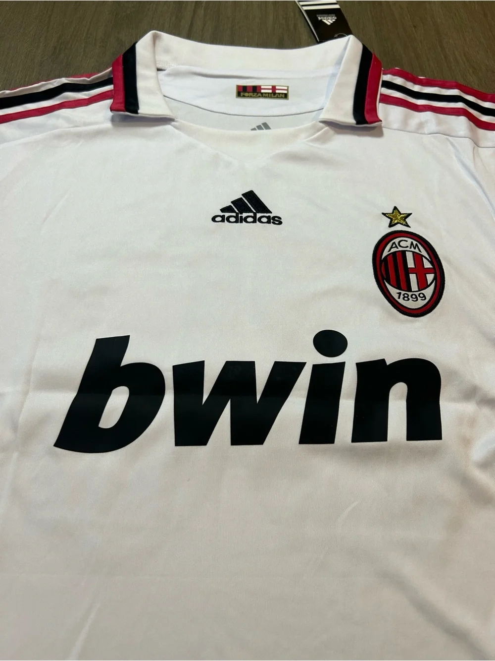 adidas Ronaldinho #80 White and Red AC Milan Jersey